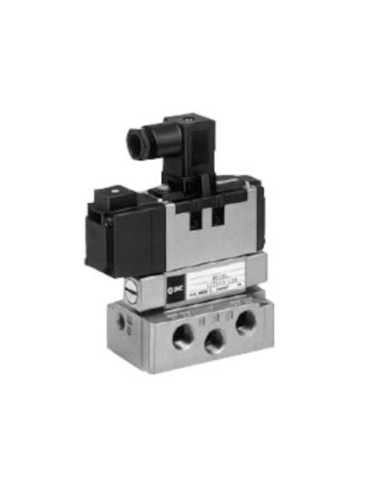 Zawór elektropneumatyczny 5/2 ISO1 24V DC Rc pojedyncza cewka wskaźnik i ochrona SMC VS7-6-FG-S-3Z-Q