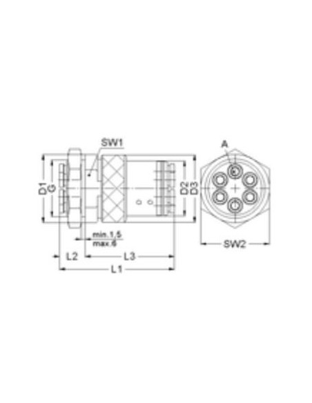 multizłącze wtykowe, gniazdo 10xfi4, z odc. od str.gniazda VT1811-10021001