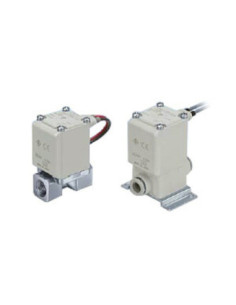 Zawór 2/2 bezpośredni NC 24V DC aluminiowy przyłącza 1/8 1/4 1/4 gniazda fi 2 fi 4 fi 5 SMC VX210AA