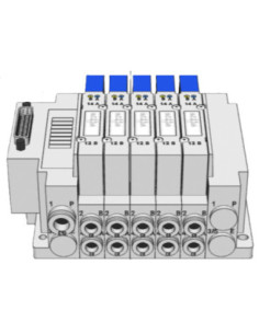 Wyspa zaworowa SMC serii SY5000 Multipin, 5 zaworów x 5/2 bistabilne WZ-SMC-SY5000-02
