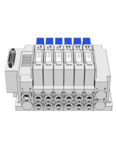 Wyspa zaworowa SMC serii SY5000 Multipin, 3x 5/2 mono, 3x 5/2 bistab WZ-SMC-SY5000-05