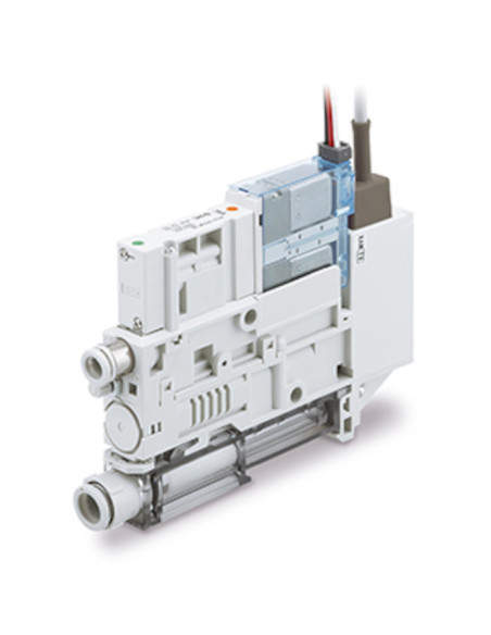 Eżektor wtyk fi 8 mm pod wąż fi 15 24V DC 100 do -100 kPa 1 wyjście PNP NC / NC SMC ZK2A15K5RWA-08-B