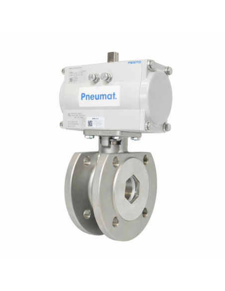 Zawór kulowy kołnierzowy Flowmatik nierdzewny DN20 z napędem pneum. pojedynczego działania DFPD FESTO ZKFS5 20 S