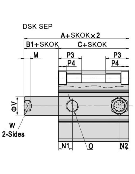 ATQ50X20G Siłownik dociskowy D50x20 bez magnesu, wysuw sprężyną | Pneumatyka | Eshop Dopak | Wszystko dla Przemysłu
