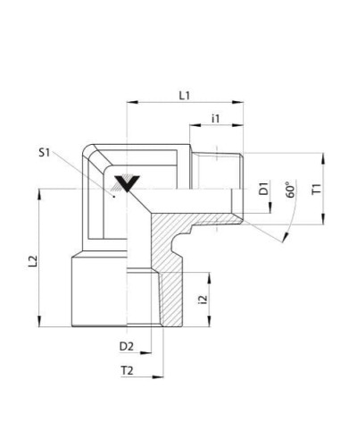 Kolanko hydrauliczne WZ R1/2-R1/2, ES | Hydraulika | Eshop Dopak | Wszystko dla Przemysłu