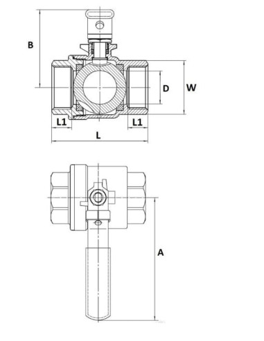 Zawór kulowy G 1/4 GW nierdzewny z odpowietrzeniem i blokadą | Hydraulika | Eshop Dopak | Wszystko dla Przemysłu