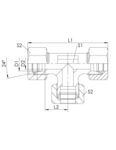 Trójnik skręcany T do rury 10, ES, L | Hydraulika | Eshop Dopak | Wszystko dla Przemysłu 2