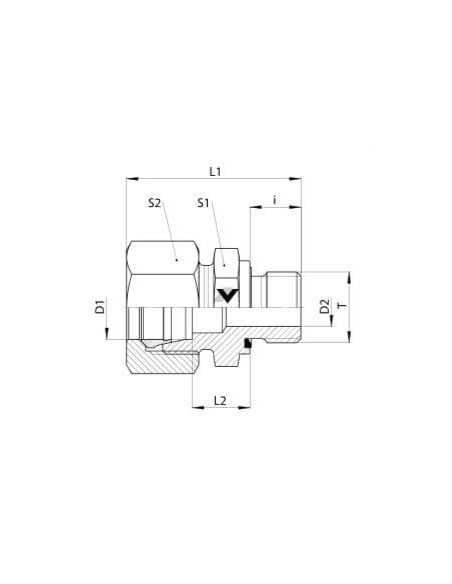 Złączka skręcana hydrauliczna G 3/8 GZ do rury 12 mm, stal nierdzewna, z uszczelką FKM | Hydraulika | Eshop Dopak | Wszystko dla