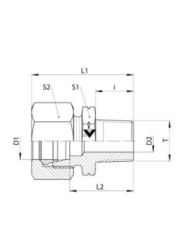 Złączka hydrauliczna skręcana NPT 3/8 GZ pod rurę fi 12 mm, stal nierdzewna | Hydraulika | Eshop Dopak | Wszystko dla Przemysłu