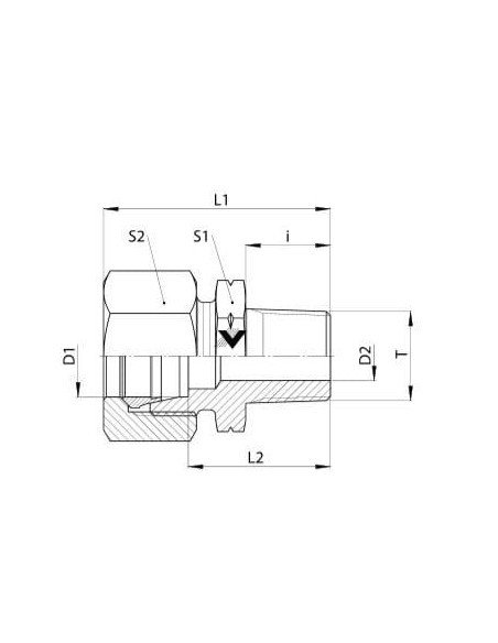 Złączka hydrauliczna skręcana NPT 3/8 GZ pod rurę fi 12 mm, stal nierdzewna | Hydraulika | Eshop Dopak | Wszystko dla Przemysłu