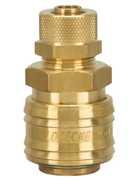 Szybkozłącze pneumatyczne Ludecke DN7,2 typ 26, skręcane do węża fi 6x4 mm, mosiądz | Przewody i Złącza | Eshop Dopak | Wszystko