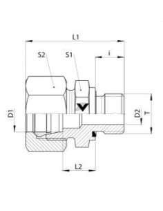 Złączka skręcana hydrauliczna G 1/2 GZ do rury 18 mm, stal nierdzewna, z uszczelką FKM | Hydraulika | Eshop Dopak | Wszystko dla 2