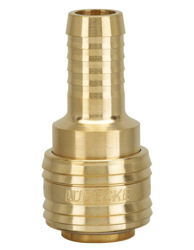 Szybkozłącze pneumatyczne Ludecke DN7,2 typ 26, do węża fi 6 mm, gniazdo szybkozłącza, mosiądz | Przewody i Złącza | Eshop Dopak