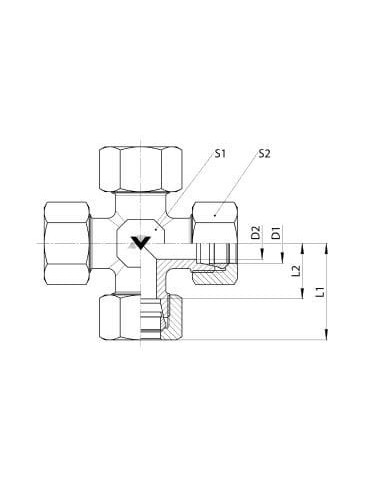 Czwórnik skręcany do rurki 8 mm, ES, L | Hydraulika | Eshop Dopak | Wszystko dla Przemysłu