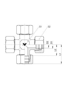 Czwórnik skręcany do rurki 12 mm, ES, L | Hydraulika | Eshop Dopak | Wszystko dla Przemysłu 2