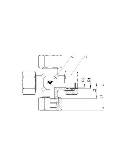 Czwórnik skręcany do rurki 12 mm, ES, L | Hydraulika | Eshop Dopak | Wszystko dla Przemysłu