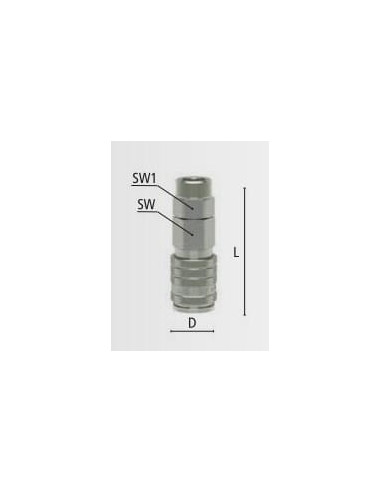 Szybkozłącze pneumatyczne Ludecke DN7,8 typ 25, skręcane do węża fi 10x8 mm, stal hartowana | Przewody i Złącza | Eshop Dopak | 