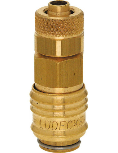Szybkozłącze pneumatyczne Ludecke DN5 typ 21, skręcane do węża fi 6x8 mm, mosiądz | Przewody i Złącza | Eshop Dopak | Wszystko d