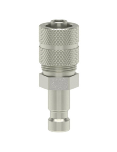 Króciec szybkozłącza Ludecke DN2,7 typ 20 skręcany do węża fi 4x6 mm, mosiądz niklowany | Przewody i Złącza | Eshop Dopak | Wszy