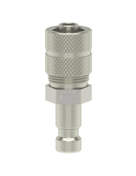 Króciec szybkozłącza Ludecke DN2,7 typ 20 skręcany do węża fi 4x6 mm, mosiądz niklowany | Przewody i Złącza | Eshop Dopak | Wszy