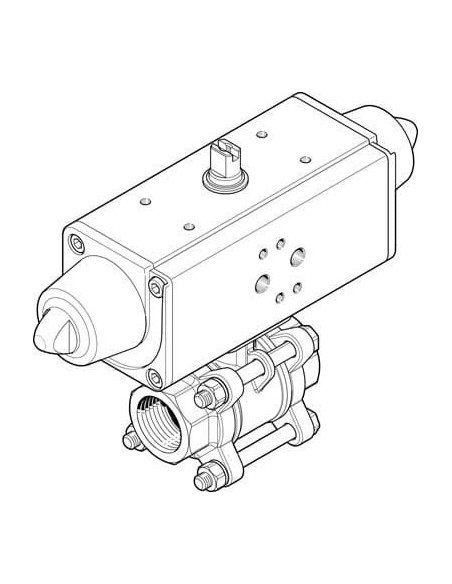 VZBA-3/8"-GG-63-T-22-F0304-V4V4T-PS15-R- Zawór k ulowy z napędem | Pneumatyka | Eshop Dopak | Wszystko dla Przemysłu