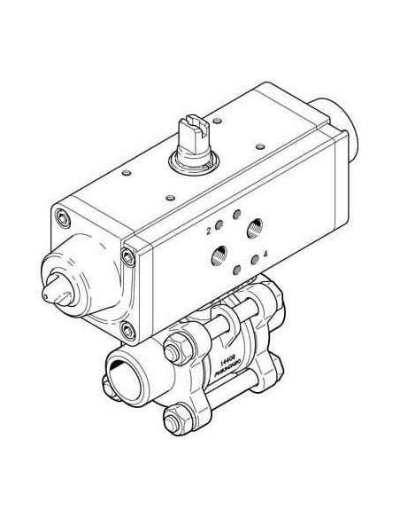 VZBA-2"-WW-63-T-22-F0507-V4V4T-PS90-R-90 Zawór k ulowy z napędem | Pneumatyka | Eshop Dopak | Wszystko dla Przemysłu
