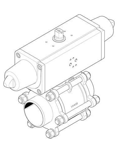 VZBA-4"-WW-63-T-22-F10-V4V4T-PS240-R-90- Zawór k ulowy z napędem | Pneumatyka | Eshop Dopak | Wszystko dla Przemysłu