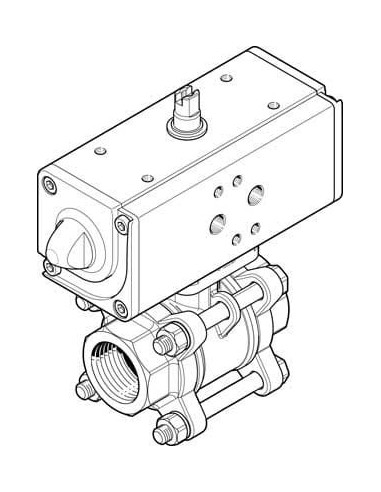VZBA-1/2"-GG-63-T-22-F0304-V4V4T-PP15-R- Zawór k ulowy z napędem | Pneumatyka | Eshop Dopak | Wszystko dla Przemysłu
