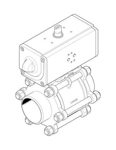 VZBA-4"-WW-63-T-22-F10-V4V4T-PP240-R-90- Zawór k ulowy z napędem | Pneumatyka | Eshop Dopak | Wszystko dla Przemysłu
