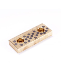 Płyta ślizgowa mosiężna wym. 50mm x 125mm x 20mm, z prętami grafitowymi , pod śrubę M12 | Mechanika Przemysłowa | Sklep Eshop Do 2
