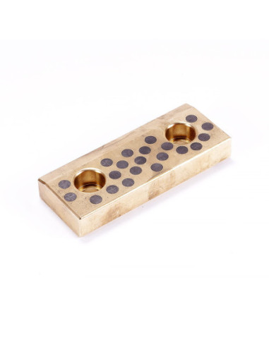 Płyta ślizgowa mosiężna wym. 50mm x 125mm x 20mm, z prętami grafitowymi , pod śrubę M12 | Mechanika Przemysłowa | Sklep Eshop Do