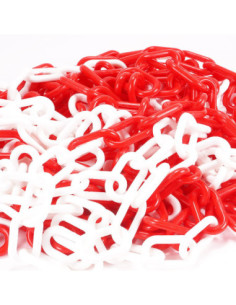 Łańcuch ostrzegawczy plastikowy do słupków ogrodzeniowych,  biało-czerwony( ( długość 10 m, grubośc 0,7 cm) | Wszystko dla Przem
