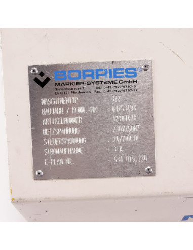 System znakowania, TYP 322, BORRIES | Elektronika | Eshop Dopak | Wszystko dla Przemysłu