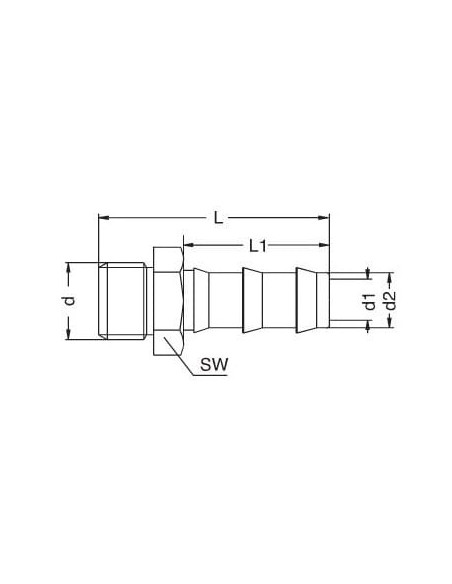 Króciec pod wąż push-lock 1/2"  G3/8z