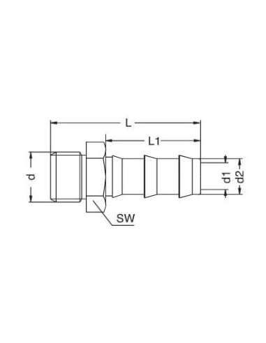 Króciec pod wąż push-lock 1/2"  G1/2z