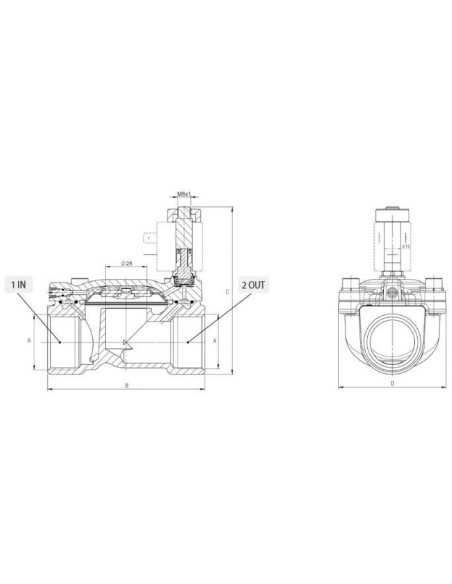 Elektrozawór 2/2 NO, G3/4 NBR PIN DN18  Kv5,56 D10 | Automatyka | Eshop Dopak | Wszystko dla Przemysłu
