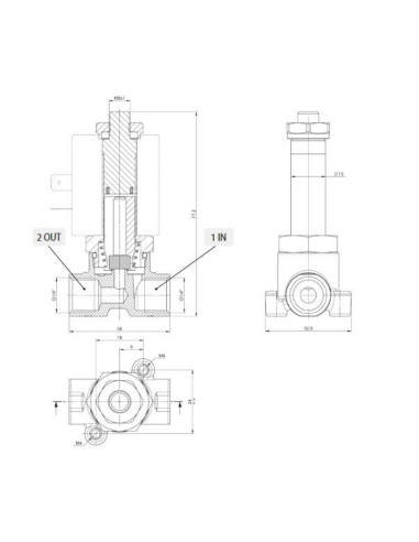 Elektrozawór 2/2 NC G1/4 ES FKM DN3  Kv0,21   D13 | Automatyka | Eshop Dopak | Wszystko dla Przemysłu