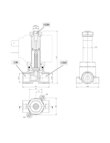 Elektrozawór 3/2 NC G1/4 ES NBR DN2,5  Kv0,15/0,1  D13 | Automatyka | Eshop Dopak | Wszystko dla Przemysłu