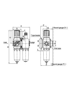 Blok przygotowania powietrza G 1/4 GW do 10 bar, regulacja 1,5-9 bar, 5 um | Pneumatyka | Eshop Dopak | Wszystko dla Przemysłu