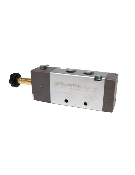 Elektrozawór pneumatyczny rozdzielający 5/2 G 1/4 monostabilny (sprężyna pneumatyczna), Flowmatik | Pneumatyka | Eshop Dopak | W