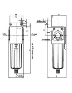 Filtr wstępny sprężonego powietrza G 1/2 GW do 10 bar, 5 mikronów | Pneumatyka | Eshop Dopak | Wszystko dla Przemysłu