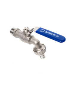 Zawór czerpalny nierdzewny Flowmatik G 3/4 GZ PN16, PTFE pod wąż z blokadą | Hydraulika | Eshop Dopak | Wszystko dla Przemysłu 2