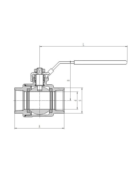 Zawór kulowy gwintowany Flowmatik R 1 GW PN63, 2-elementowy z blokadą, stal nierdzewna 316, PTFE | Hydraulika | Eshop Dopak | Ws