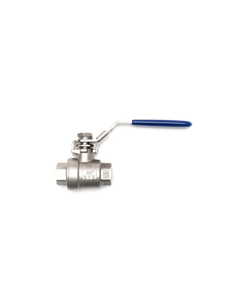 Zawór kulowy gwintowany Flowmatik R 2 1/2 GW PN63, 2-elementowy z blokadą, stal nierdzewna 316, PTFE | Hydraulika | Eshop Dopak 