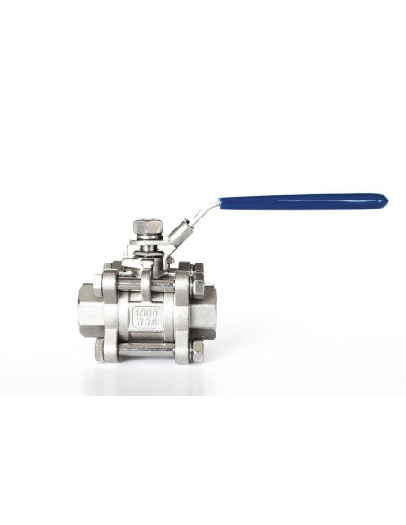 Zawór kulowy gwintowany Flowmatik R 3/4 GW PN63, 3-elementowy, PTFE, stal 316, z blokadą | Hydraulika | Eshop Dopak | Wszystko d