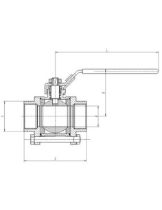 Zawór kulowy gwintowany Flowmatik R 3/4 GW PN63, 3-elementowy, PTFE, stal 316, z blokadą | Hydraulika | Eshop Dopak | Wszystko d 2