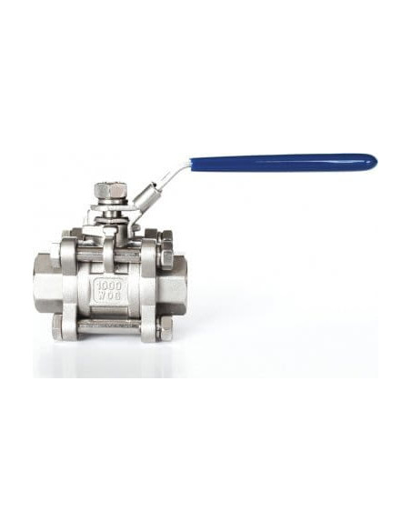 Zawór kulowy gwintowany Flowmatik R 3/4 GW PN63, 3-elementowy, PTFE, stal 316, z blokadą | Hydraulika | Eshop Dopak | Wszystko d