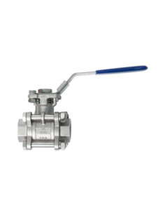 Zawór kulowy gwintowany Flowmatik R 1 1/4 GW, PN63 3-elementowy, PTFE, 316 z płytą ISO5211 z blokadą | Hydraulika | Eshop Dopak 