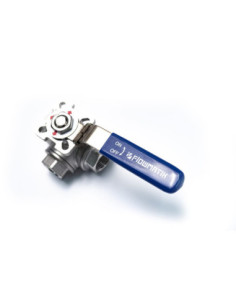 Zawór kulowy trójdrożny Flowmatik R 1 GW PN63 nierdzewny 316, kula T, z blokadą i płytą ISO5211 | Hydraulika | Eshop Dopak | Wsz