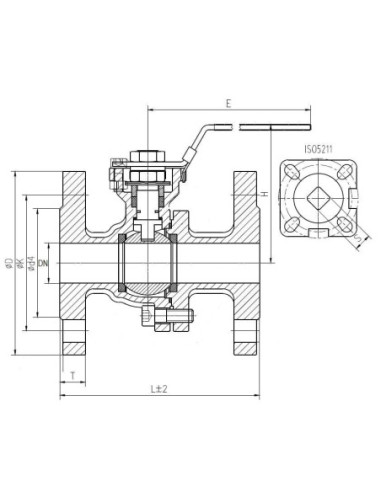 Zawór kulowy kołnierzowy Flowmatik DN150 PN16, nierdzewny 316, PTFE, z płytą ISO5211, z blokadą | Hydraulika | Eshop Dopak | Wsz